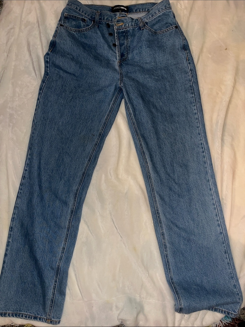 Fashion Nova Classic Light Blue Straight-Leg Jeans